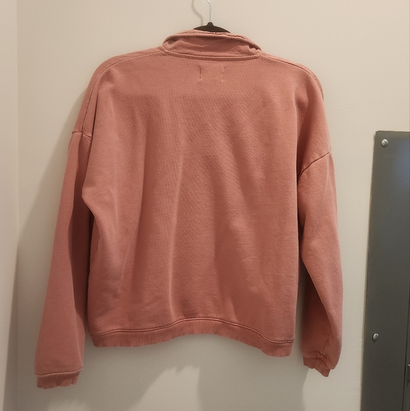 Women's Pink Collared Sweatshirt - Picture 8 of 8